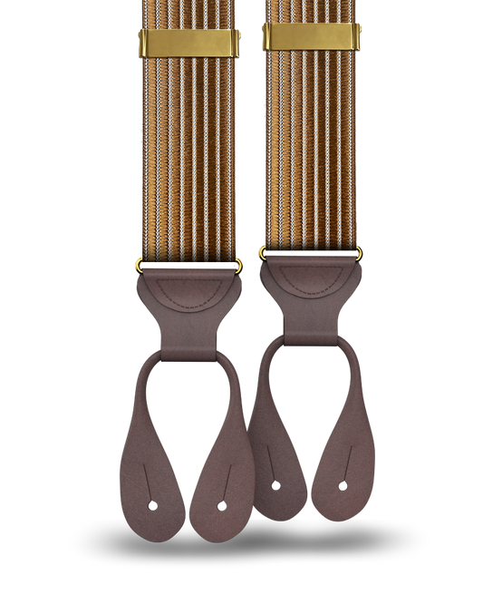 Park Hill - Tan Stripe Suspenders - KK & Jay Supply Co.