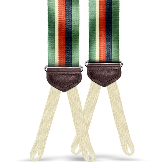 Pelham Green Stripe Suspenders - KK & Jay Supply Co.
