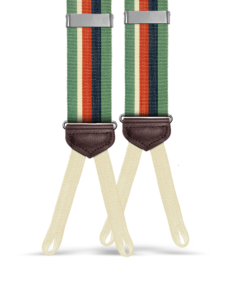 Pelham Green Stripe Suspenders - KK & Jay Supply Co.