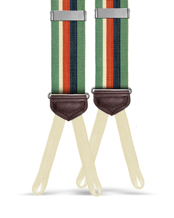 Pelham Green Stripe Suspenders - KK & Jay Supply Co.