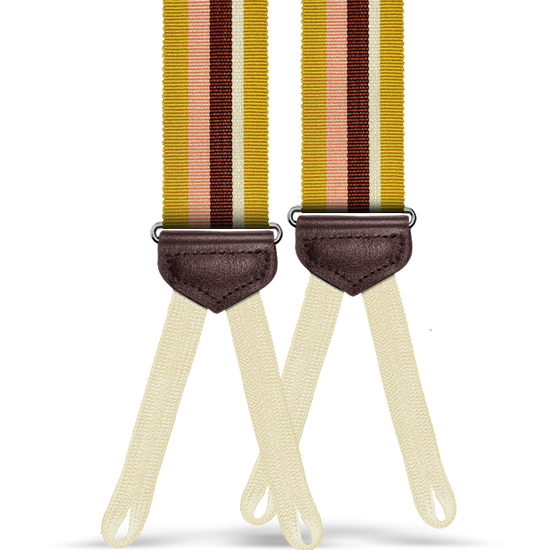 Pelham Tan Stripe Suspenders - KK & Jay Supply Co.