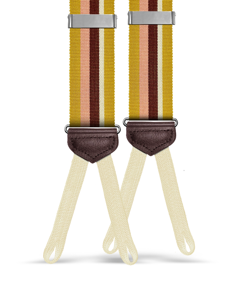 Pelham Tan Stripe Suspenders - KK & Jay Supply Co.