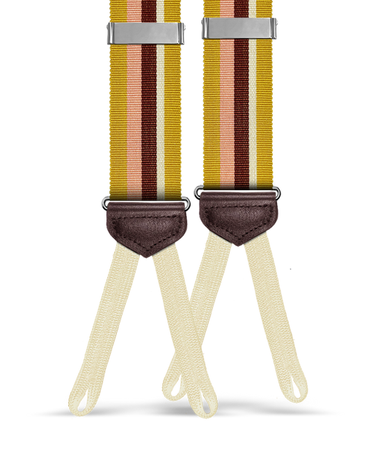 Pelham Tan Stripe Suspenders - KK & Jay Supply Co.