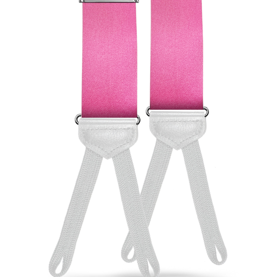 Solid Satin Silk Suspenders - Pink - KK & Jay Supply Co.