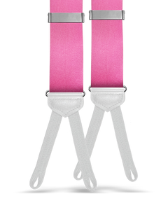 Solid Satin Silk Suspenders - Pink
