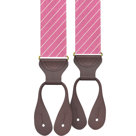 Limited Edition<br>Pinson Stripe Pink Suspenders - KK & Jay Supply Co.