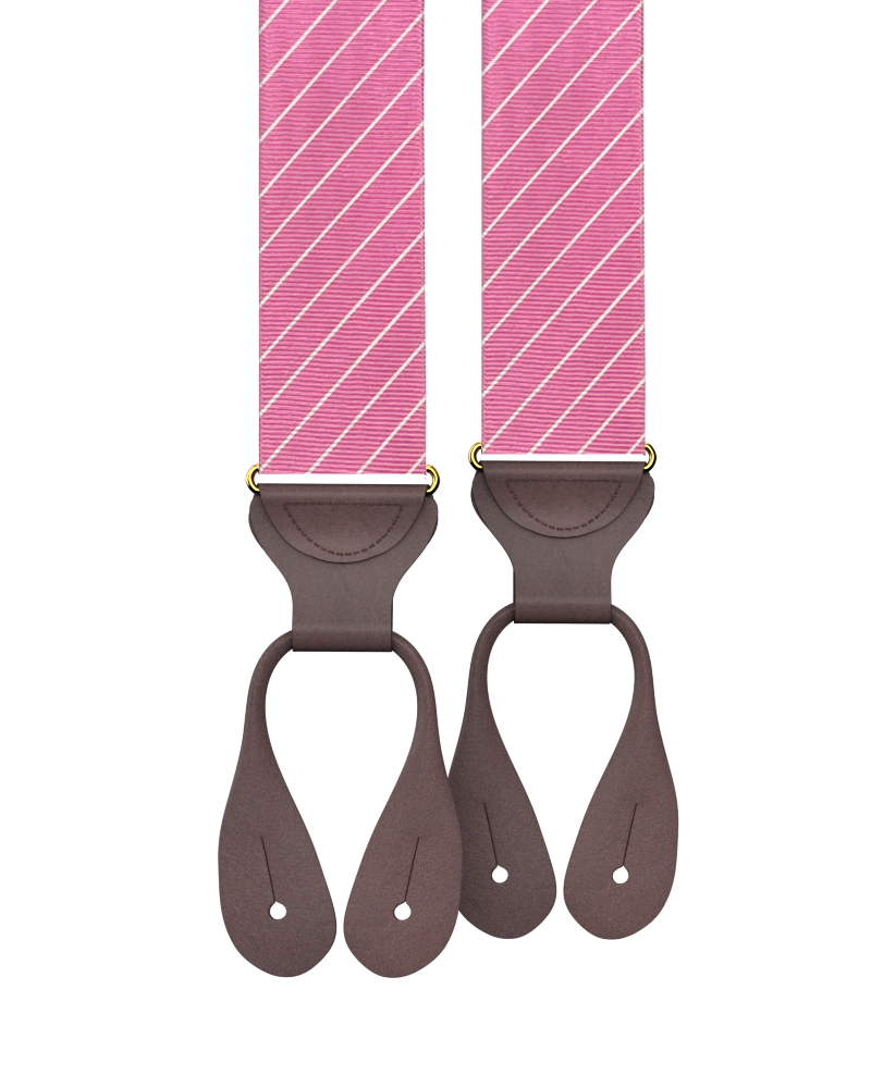 Limited Edition<br>Pinson Stripe Pink Suspenders - KK & Jay Supply Co.