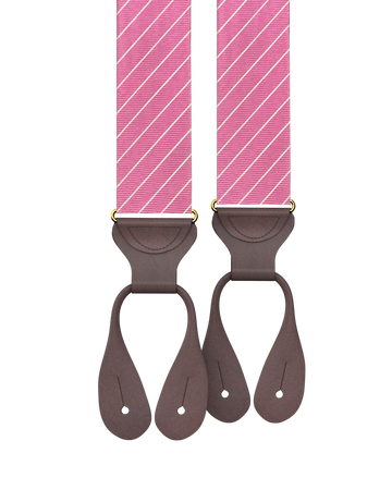Limited Edition<br>Pinson Stripe Pink Suspenders - KK & Jay Supply Co.