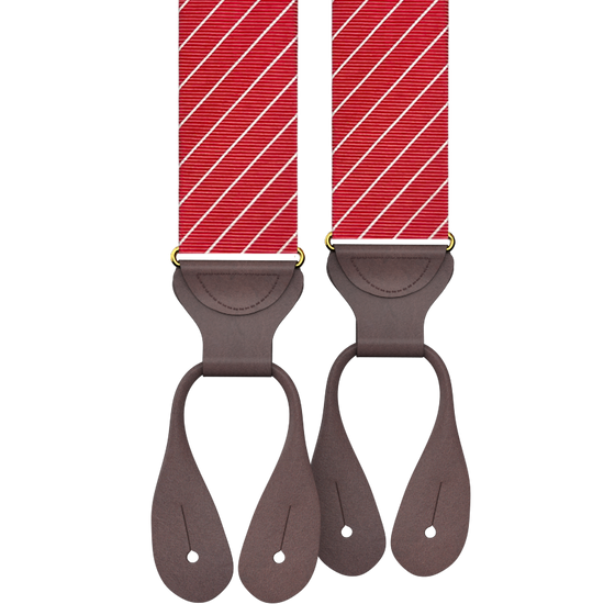 Limited Edition<br>Pinson Stripe Red Suspenders - KK & Jay Supply Co.