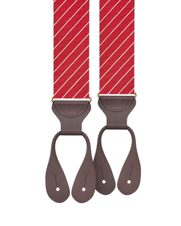 Limited Edition<br>Pinson Stripe Red Suspenders - KK & Jay Supply Co.