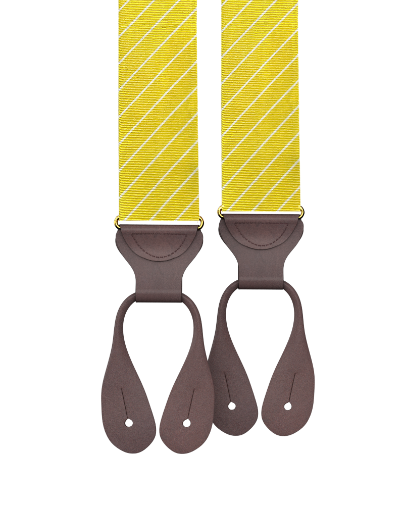 Limited Edition<br>Pinson Stripe Yellow Suspenders - KK & Jay Supply Co.