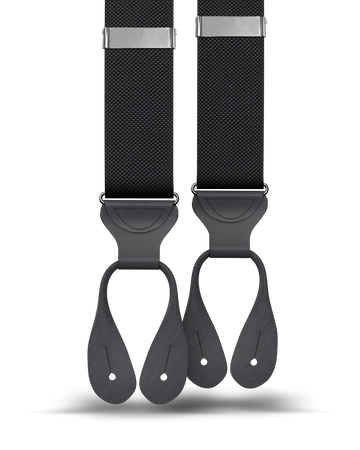 Princeton Pique Suspenders - Black