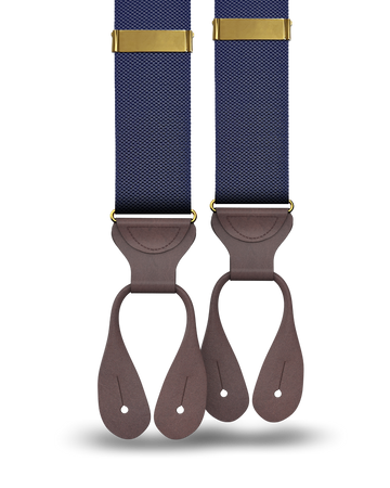 Princeton Pique Suspenders - Navy