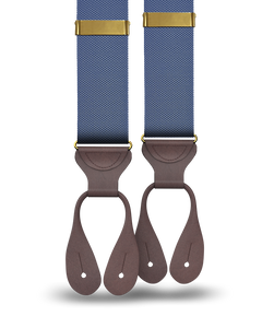 Princeton Pique Suspenders - Slate Blue