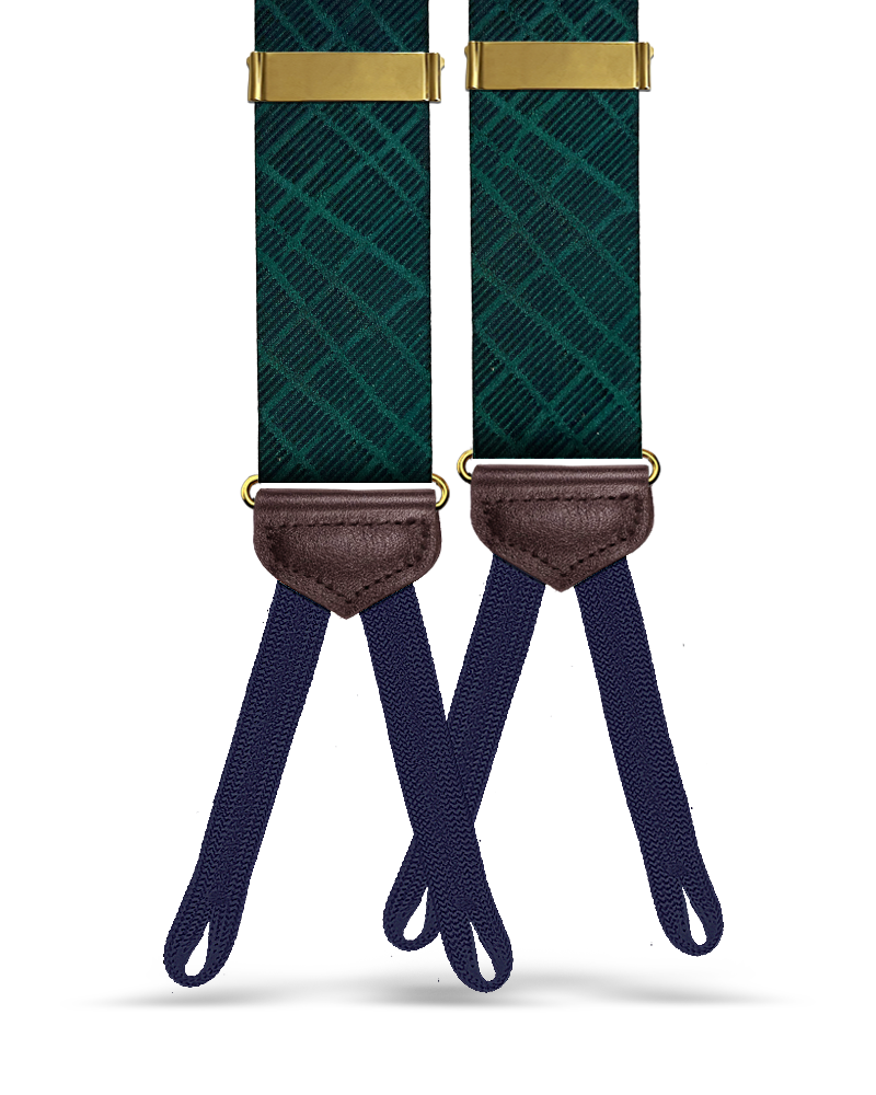 Prescott Silk Suspenders - Forest - KK & Jay Supply Co.