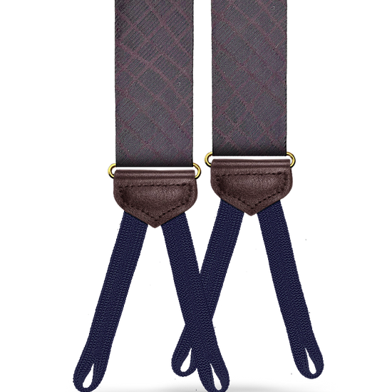 Prescott Silk Suspenders - Maroon - KK & Jay Supply Co.