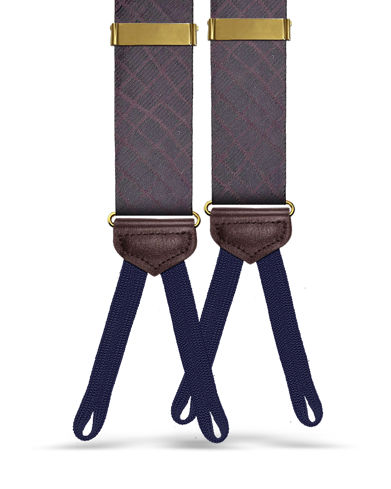 Prescott Silk Suspenders - Maroon - KK & Jay Supply Co.