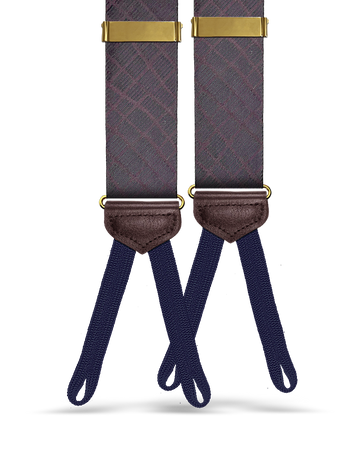 Prescott Silk Suspenders - Maroon - KK & Jay Supply Co.