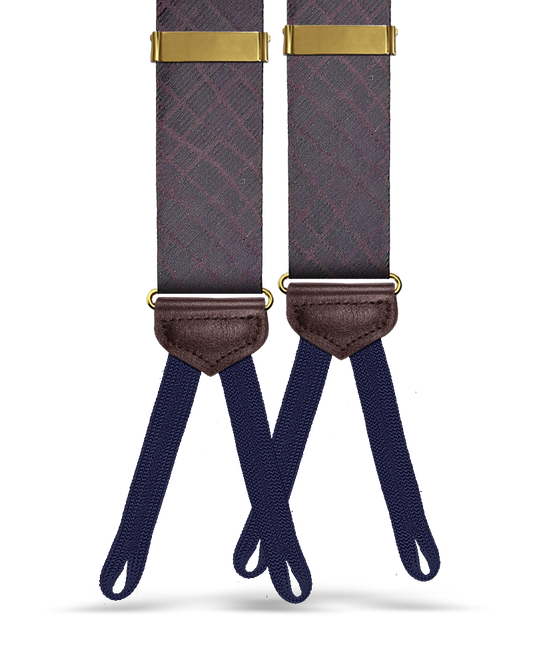 Prescott Silk Suspenders - Maroon