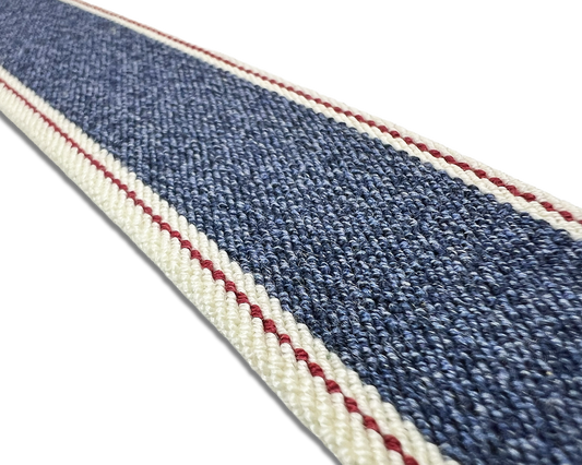 Putnum Denim Striped Suspenders - Blue