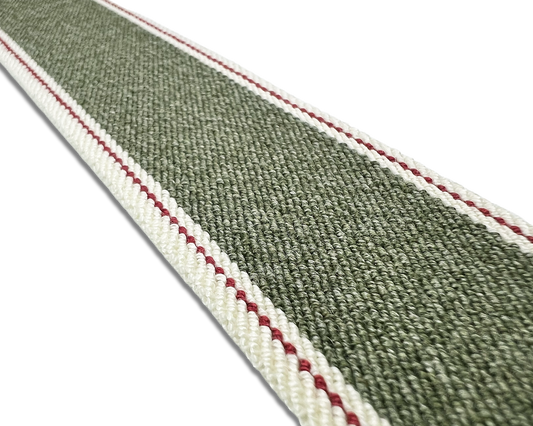 Putnum Denim Striped Suspenders - Olive Green