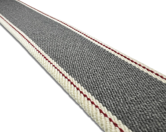Putnum Denim Striped Suspenders - Grey