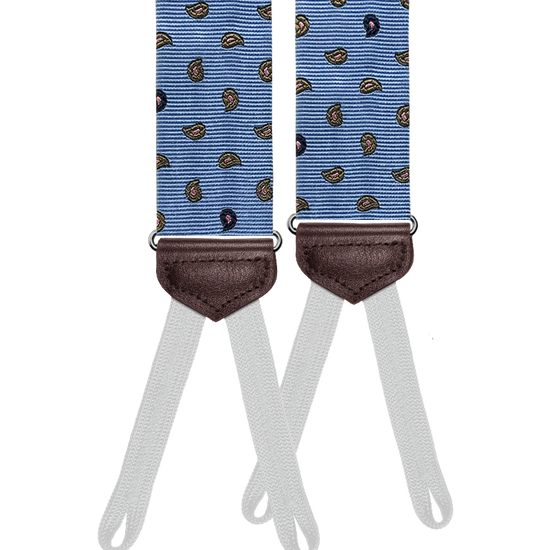 Limited Edition<br>Rumsey Blue Silk Suspenders - KK & Jay Supply Co.