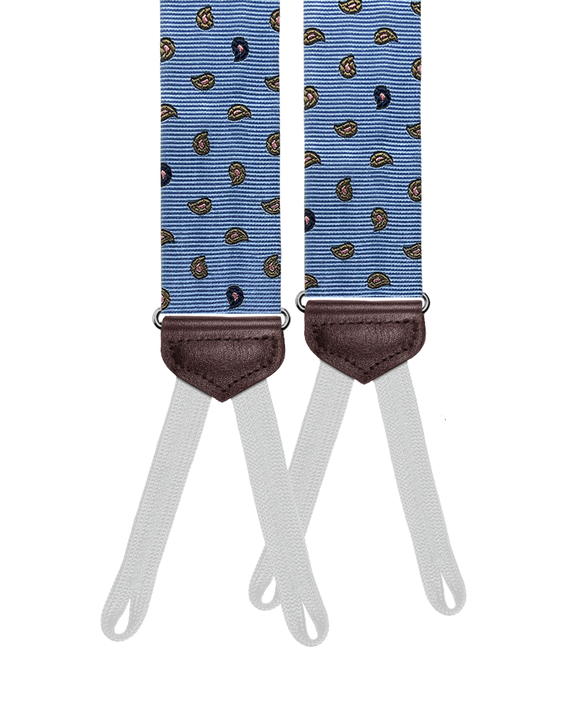 Limited Edition<br>Rumsey Blue Silk Suspenders - KK & Jay Supply Co.