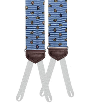 Limited Edition<br>Rumsey Blue Silk Suspenders - KK & Jay Supply Co.