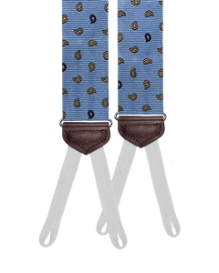 Limited Edition<br>Rumsey Blue Silk Suspenders - KK & Jay Supply Co.