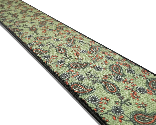 Spruce Paisley Suspenders - Olive Green