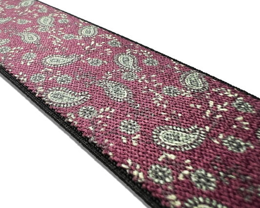 Spruce Paisley Suspenders - Maroon