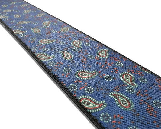 Spruce Paisley Suspenders - Navy