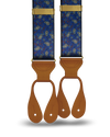 Spruce Paisley Suspenders - Navy