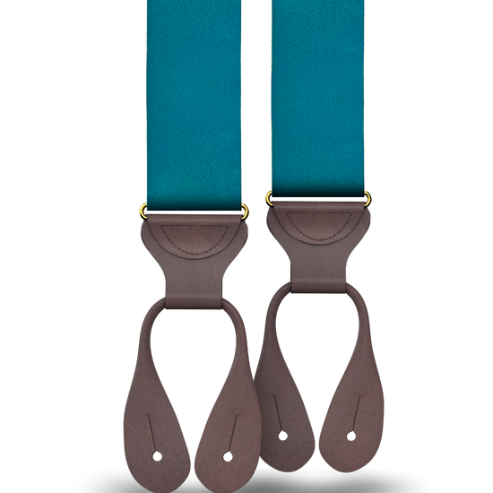 Teal Silk Suspenders - KK & Jay Supply Co.