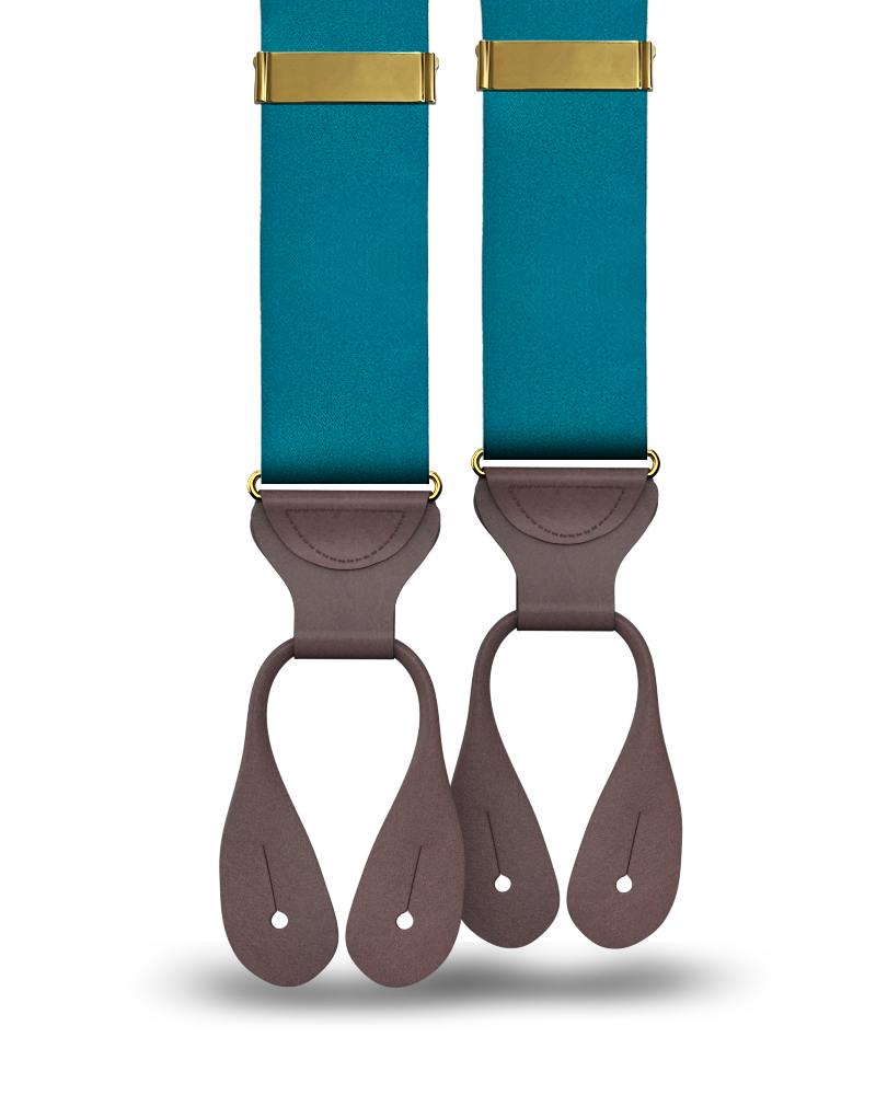 Teal Silk Suspenders - KK & Jay Supply Co.