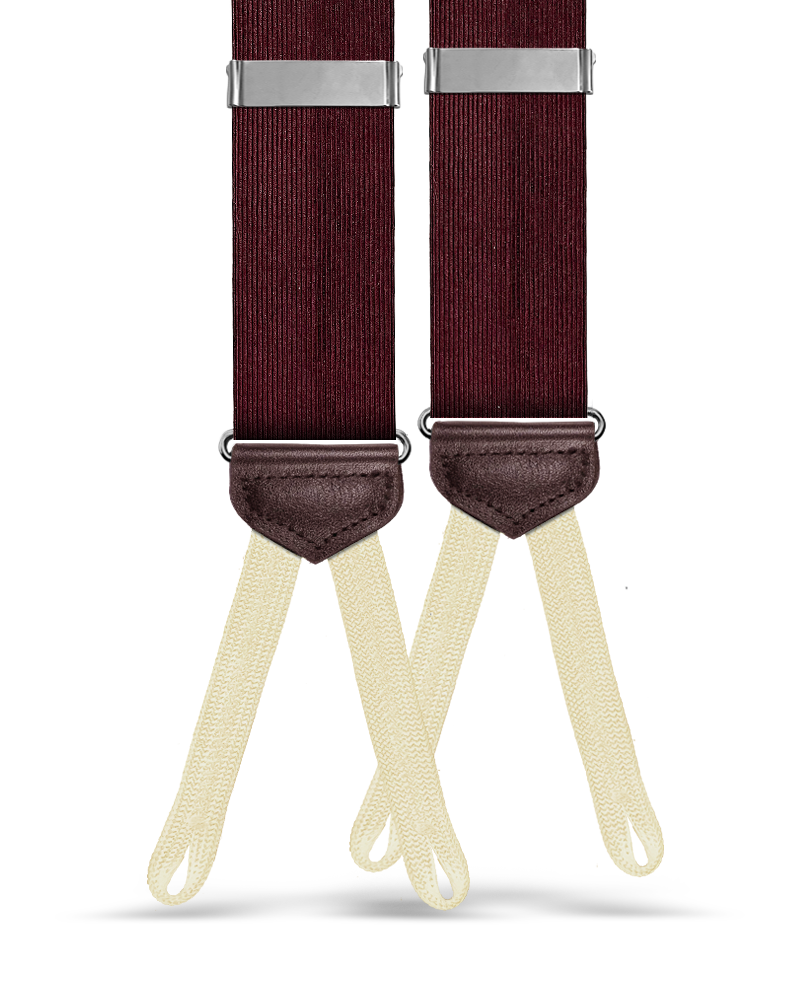 Townsend Silk Suspenders - Burgundy - KK & Jay Supply Co.
