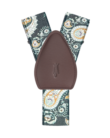 Van Cortlandt Green Paisley Shirttail Garters - KK & Jay Supply Co.