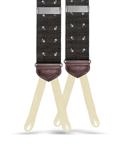 Limited Edition<br>Wadhams Paisley Spot Silk Suspenders - Brown