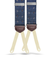 Limited Edition<br>Wadhams Paisley Spot Silk Suspenders - Navy - KK & Jay Supply Co.