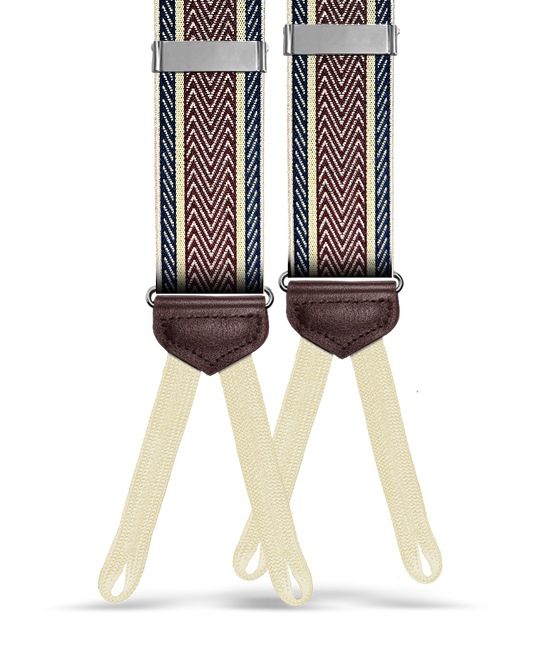 Wainwright Jacquard Suspenders - Maroon