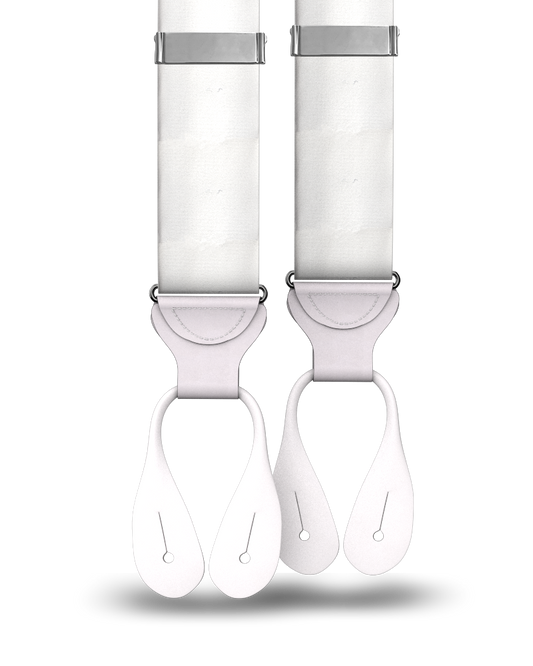 White Silk Suspenders - KK & Jay Supply Co.