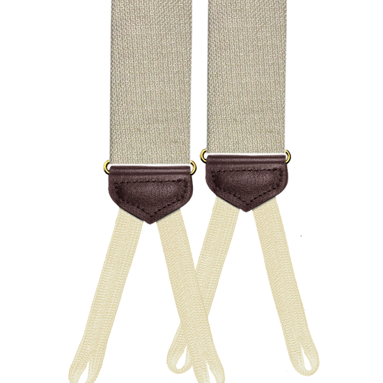 Limited Edition<br>Willow Silk Linen Suspenders - Beige - KK & Jay Supply Co.