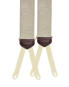Limited Edition<br>Willow Silk Linen Suspenders - Beige - KK & Jay Supply Co.