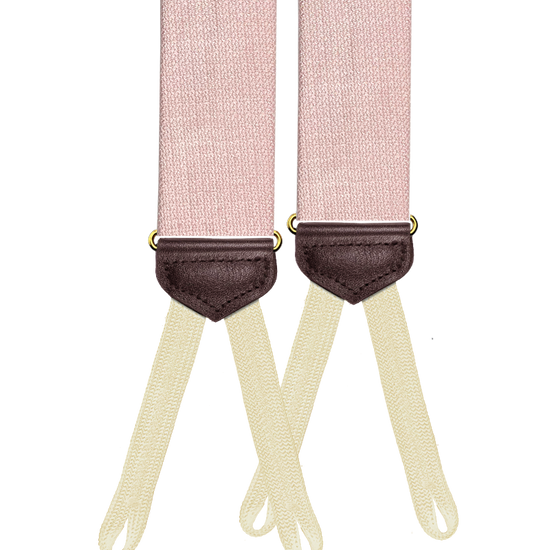 Limited Edition<br>Willow Silk Linen Suspenders - Pink - KK & Jay Supply Co.