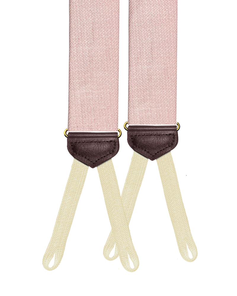 Limited Edition<br>Willow Silk Linen Suspenders - Pink - KK & Jay Supply Co.