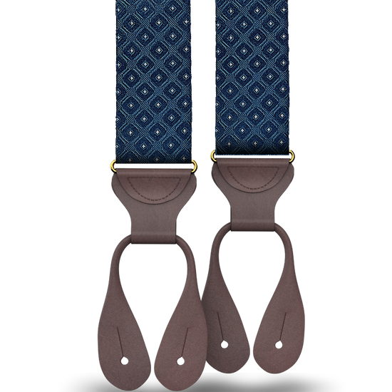 Yates Emerald Blue Silk Suspenders - KK & Jay Supply Co.