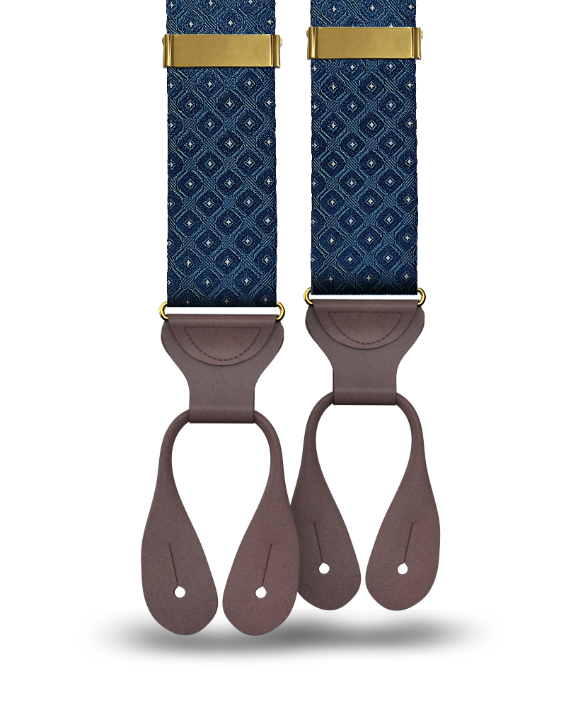 Yates Emerald Blue Silk Suspenders - KK & Jay Supply Co.