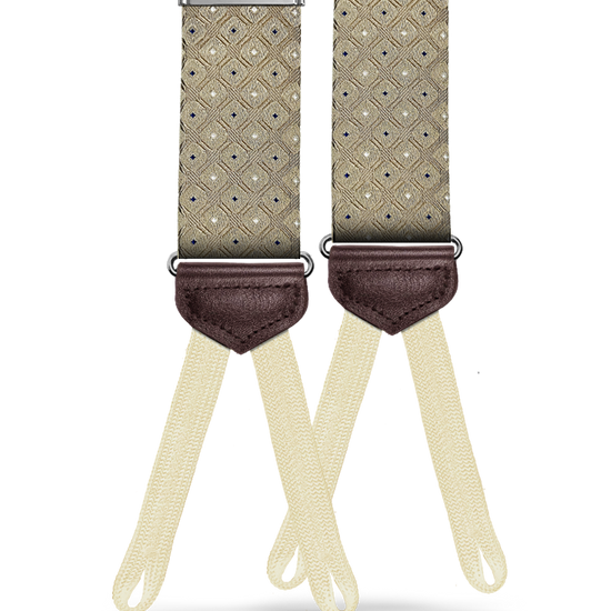 Yates Khaki Silk Suspenders - KK & Jay Supply Co.