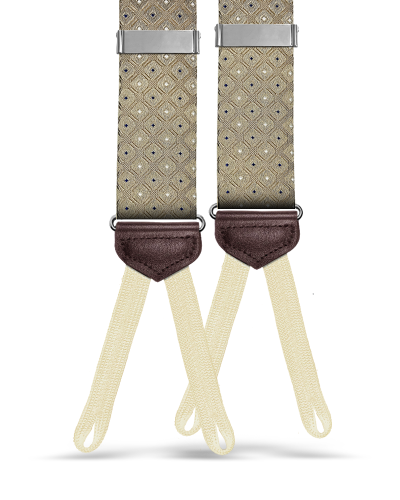 Yates Khaki Silk Suspenders - KK & Jay Supply Co.